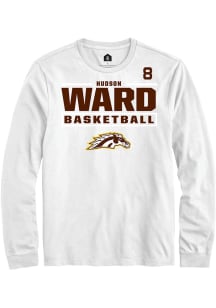 Hudson Ward Western Michigan Broncos White NIL Stacked Box Long Sleeve Player T Shirt