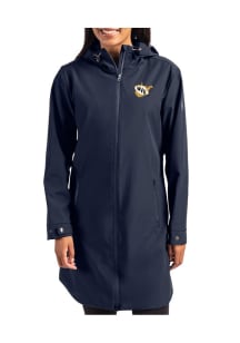 Cutter and Buck West Virginia Mountaineers Womens Navy Blue Vault Camano Light Weight Jacket