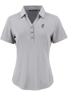 Cutter and Buck Kansas Jayhawks Womens Ash Alumni Forge Eco Polo Short Sleeve Polo Shirt