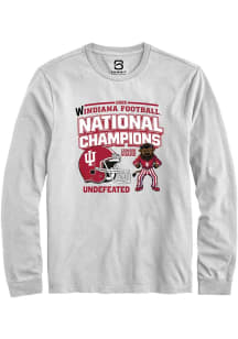 Summit Sportswear Indiana Hoosiers White Headlines 2025 National Champions Long Sleeve T Shirt