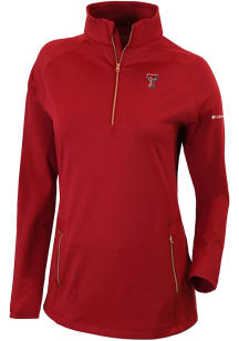 Columbia Texas Tech Red Raiders Womens Red Heat Seal Omni Wick Outward Nine Qtr Zip