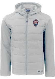 Mens Colorado Rapids Cutter and Buck Mens Evoke Hood Heavyweight Jacket - Grey