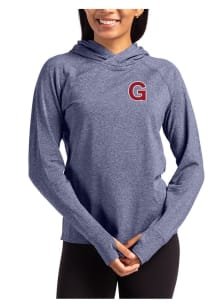 Cutter and Buck Gonzaga Bulldogs Womens Navy Blue Vault Adapt Knit Hood Hooded Sweatshirt