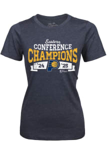 Indiana Pacers Womens Navy Blue 2025 Conference Champs Short Sleeve T-Shirt