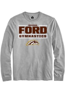 Breanna Ford Western Michigan Broncos Grey NIL Stacked Box Long Sleeve Player T Shirt