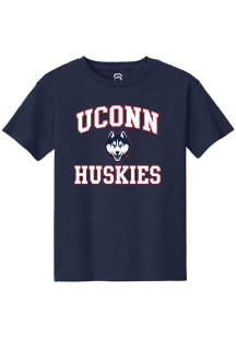Summit Sportswear UConn Huskies Youth Navy Blue No 1 Primary Short Sleeve T-Shirt