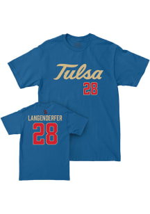 Carter Langenderfer Tulsa Golden Hurricane Blue NIL Sideline Short Sleeve Player T Shirt