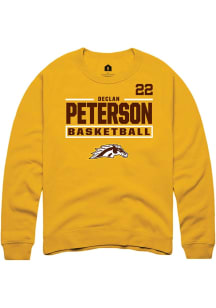 Declan Peterson Western Michigan Broncos Mens Gold NIL Stacked Box Player Crew