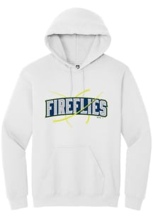 Summit Sportswear Columbia Fireflies Mens White Alt Logo Wordmark Long Sleeve Hoodie