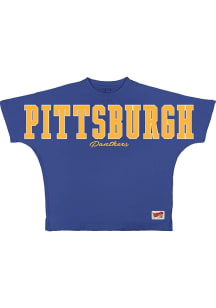 Pressbox Pitt Panthers Womens Blue Flannigan Short Sleeve T-Shirt