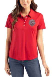 Cutter and Buck Indiana Hoosiers Womens Crimson 2025 CFP National Champions Coastline Eco Short Sl..