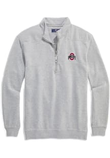Vineyard Vines Ohio State Buckeyes Mens Grey Shep Shirt Long Sleeve Qtr Zip Pullover