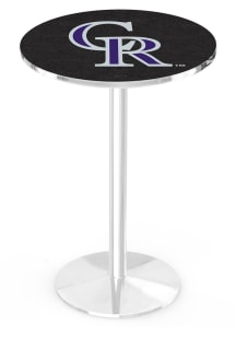 Colorado Rockies Chrome Round Base Pub Table