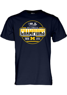 Blue 84 Michigan Wolverines Navy Blue 2026 Big Ten Men's Gymnastics Champions Locker Room Short Sl..