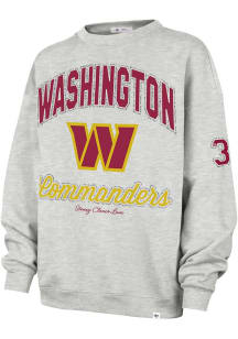 47 Washington Commanders Womens Grey Stoney Clover Glitter Oversized Crew Sweatshirt