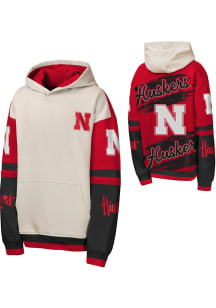 Nebraska Cornhuskers Youth Cardinal Field Goal Mullet Long Sleeve Hoodie