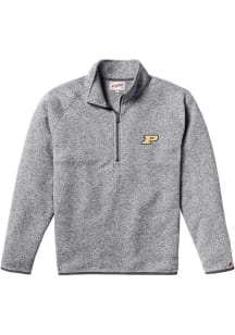 Purdue Boilermakers Mens Grey Saranac Long Sleeve Qtr Zip Pullover