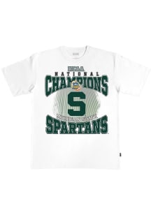SLAM Michigan State Spartans White Basketball Deep Cuts Heavyweight Short Sleeve Fashion T Shirt