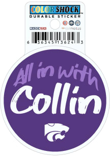 K-State Wildcats All In With Collin Durable Stickers - Purple