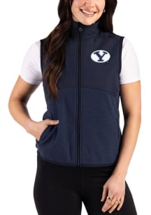 Cutter and Buck BYU Cougars Womens Navy Blue Hunts Point Eco Vest