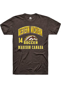 Madison Canada Western Michigan Broncos Brown NIL Arch Logo Short Sleeve Player T Shirt