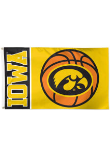 Iowa Hawkeyes Basketball 3x5 Silk Screen Grommet Flag - Black