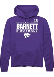 Blake Barnett K-State Wildcats Mens Purple Football NIL Stacked Box Player Hood