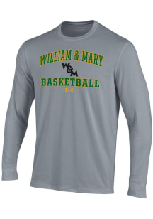 Under Armour William & Mary Tribe Grey Basketball Performance Long Sleeve T Shirt