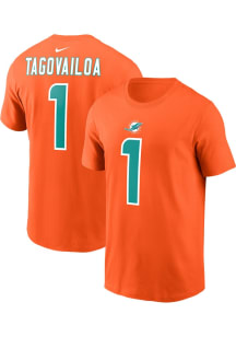Tua Tagovailoa Miami Dolphins Orange Alt Short Sleeve Player T Shirt