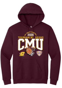 Summit Sportswear Central Michigan Chippewas Mens Maroon MAC 2026 WBB Tournament Bound Long Sleeve..