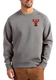 Cutter and Buck Texas Tech Red Raiders Mens Graphite Roam Long Sleeve Crew Sweatshirt
