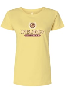 Summit Sportswear Central Michigan Chippewas Womens Yellow Alumni Short Sleeve T-Shirt