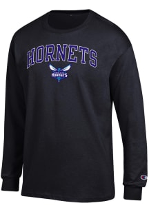 Champion Charlotte Hornets Black Arch Mascot Long Sleeve T Shirt