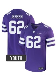 Jordan Jensen K-State Wildcats Youth Purple Nike NIL Name And Number Football Jersey