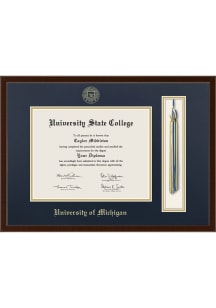 Michigan Wolverines Tassel/Cord Delta Diploma Frame - Navy Blue