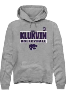 Alex Klukvin K-State Wildcats Mens Graphite NIL Stacked Box Player Hood