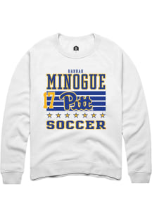 Hannah Minogue Pitt Panthers Mens White NIL Striped Player Crew