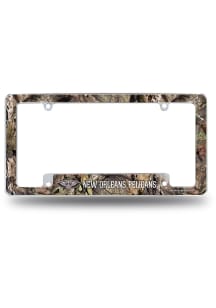 New Orleans Pelicans Camo Mossy Oak All Over Chrome License Plate Frame - White