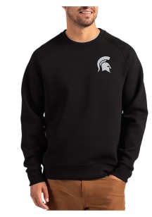 Cutter and Buck Michigan State Spartans Mens Black Roam Long Sleeve Crew Sweatshirt