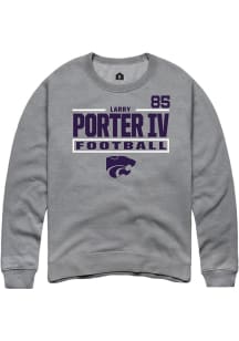 Larry  Porter IV K-State Wildcats Mens Graphite Football NIL Stacked Box Player Crew