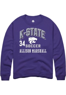 Allison Marshall K-State Wildcats Mens Purple NIL Arch Logo Player Crew