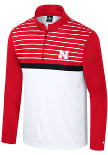 Colosseum Nebraska Cornhuskers Youth Red Kynes Windshirt Long Sleeve Quarter Zip Shirt
