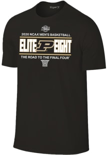 Purdue Boilermakers Black 2026 Men's Basketball Elite 8 Bound Short Sleeve T Shirt