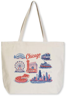 Chicago Local Icons Tote Reusable Bag