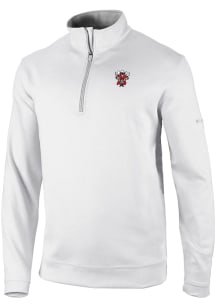 Columbia Texas Tech Red Raiders Mens White Heat Seal Omni Wick Wickhams Hills Long Sleeve Qtr Zip..