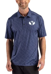 Cutter and Buck BYU Cougars Navy Blue Pike Fern Big and Tall Polo