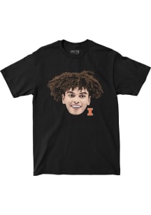 Keaton Wagler Illinois Fighting Illini Black Portrait Tee Short Sleeve Fashion Player T Shirt