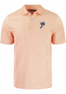 Cutter and Buck Auburn Tigers Mens Orange Football Eco Symmetry Football Aubie Short Sleeve Polo