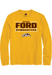 Breanna Ford Western Michigan Broncos Gold NIL Stacked Box Long Sleeve Player T Shirt
