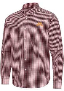 Antigua Minnesota Golden Gophers Mens Maroon Ellis Long Sleeve Dress Shirt